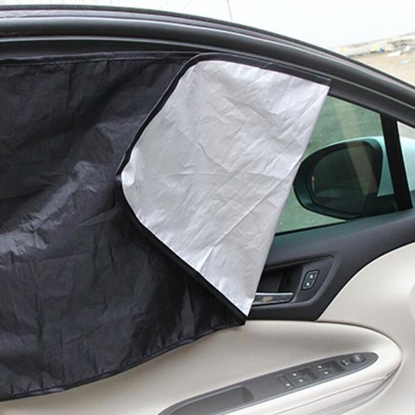 

car sunshade 1 pair magnetic uv protection curtains double sides for oblique side window film summer