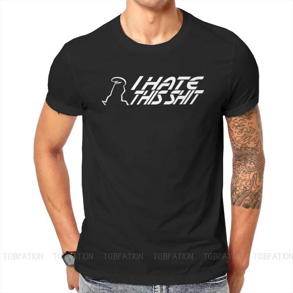 

men's t-shirts la linea i hate this tshirt graphic men vintage goth summer short sleeve cotton harajuku t shirt, White;black