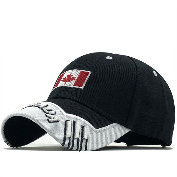 Gorras Canada Флаг Мужчины Рыболовные Базовые Шаровые Шапки Мужские Сравнители Регулируемые Костяные Костные Волна Бейсбол Шляпа Освещенные задние крышки