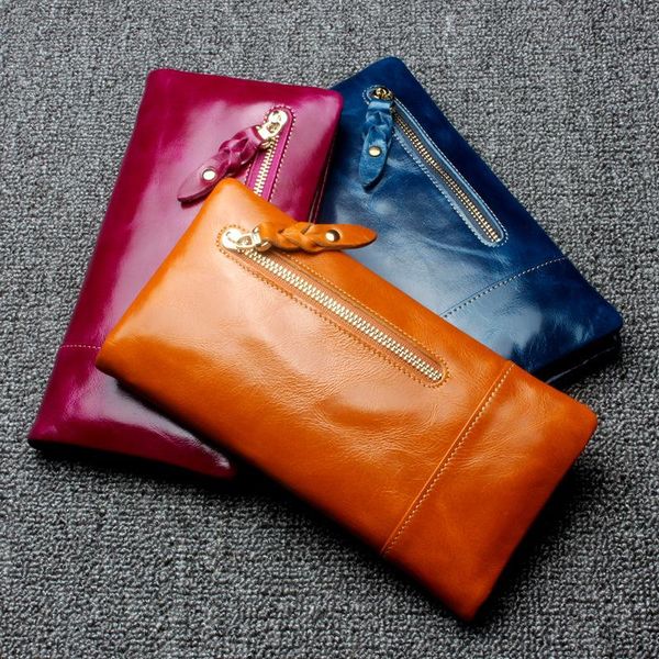 

wallets real genuine leather women brand design 2021 card holder long lady wallet purse clutch for men, Red;black