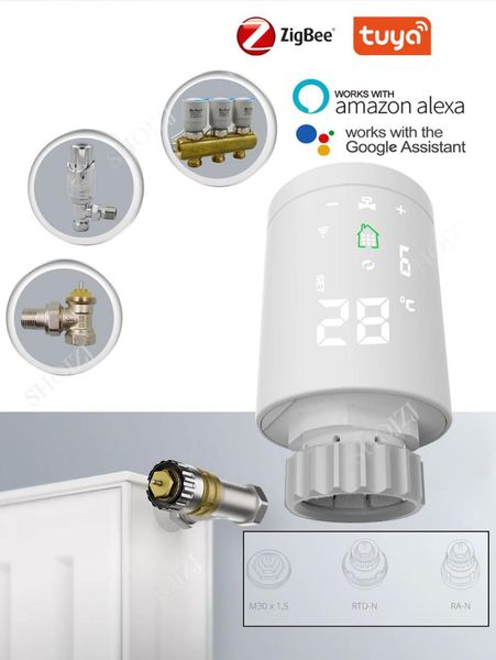 

smart home control thermostatic radiator valve with lcd temperature display