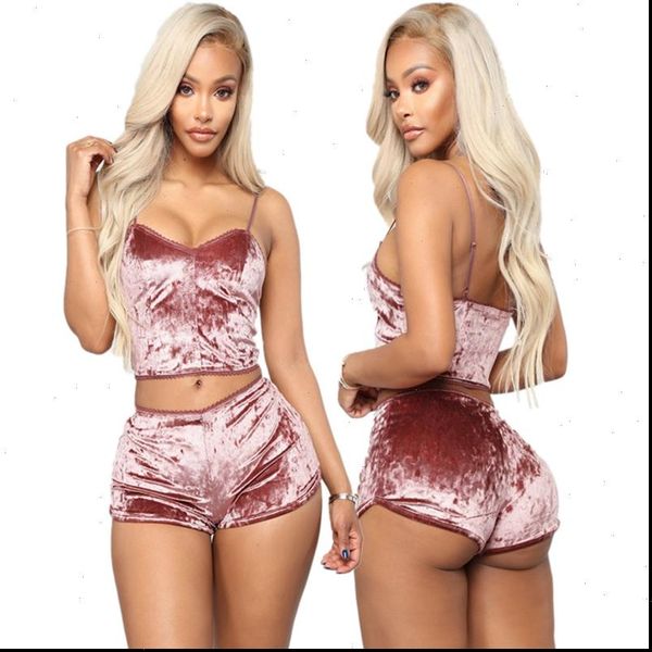 

velvet crop lingerie women sleepwear underwear pajamas bralette panty set, Black;red