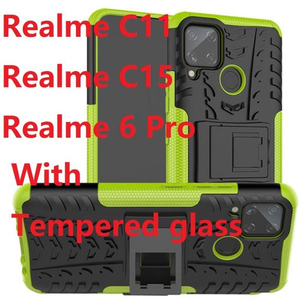 

cell phone pouches hybrid for realme 7i c11 c12 c15 c25 hard case tempered glass armor silicon holder soft narzo 20 30a cover