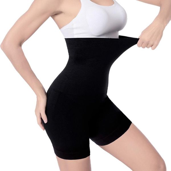 

women's shapers women high waist skinny abdomen panties breathable soft seamless hip lifting boyshorts underwear, Black;white