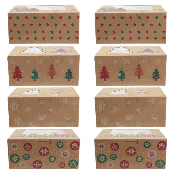 

gift wrap 8pcs christmas biscuit boxes portable cake lovely candy storage