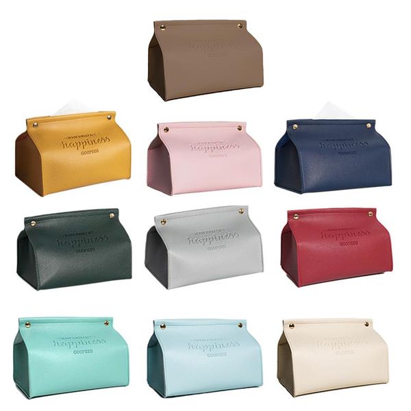 

tissue boxes & napkins 1pc leather box car toilet pumping home living room decoration bedroom kitchen desknordic large storage