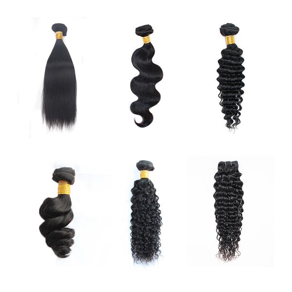 

kiss hair 3 bundles 10-26 inch brazilian virgin remy human hair loose wave yaki straight deep curly body wave straight natural color black
