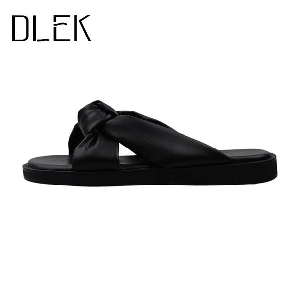 

women summer fashion elegant butterfly-knot outside sweet slippers ladies lovely comfortable arrival flats, Black