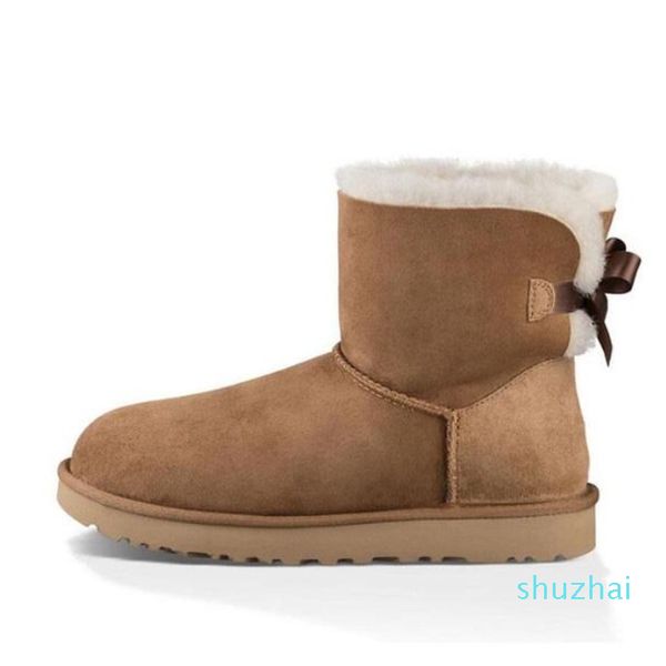 

designer classic mini fashion australia boots women fluff yeah platform womens boot girls lady bow winter snow, Black