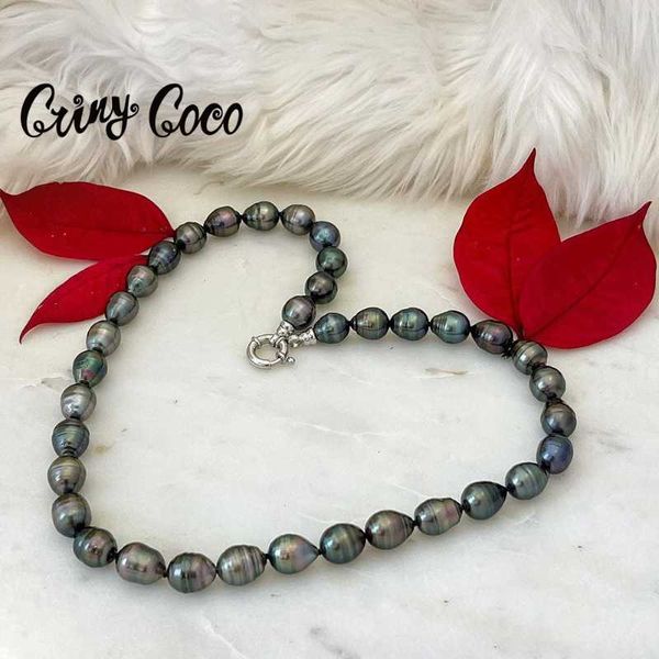 

chains cring coco natural freshwater pearl necklaces trend beads necklace women's neck chain baroque pearls bead choker, Silver