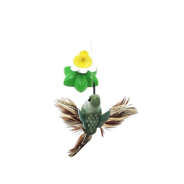 

electric bird flying around flowers pet toy funny rotary cat kitten trainningseat stick risk teaser h0i8 toys