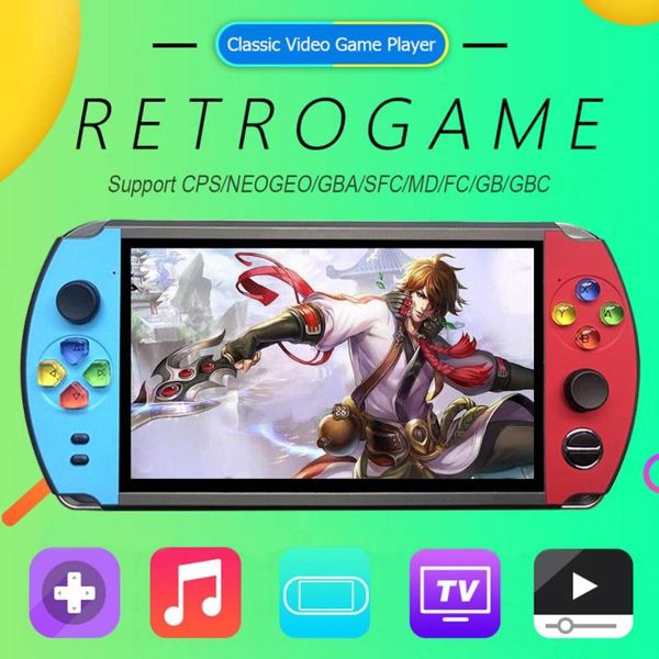 

7.0 inch screen handheld pocket retro video game player for fc cps neogeo mini console built in 1600 games portable players