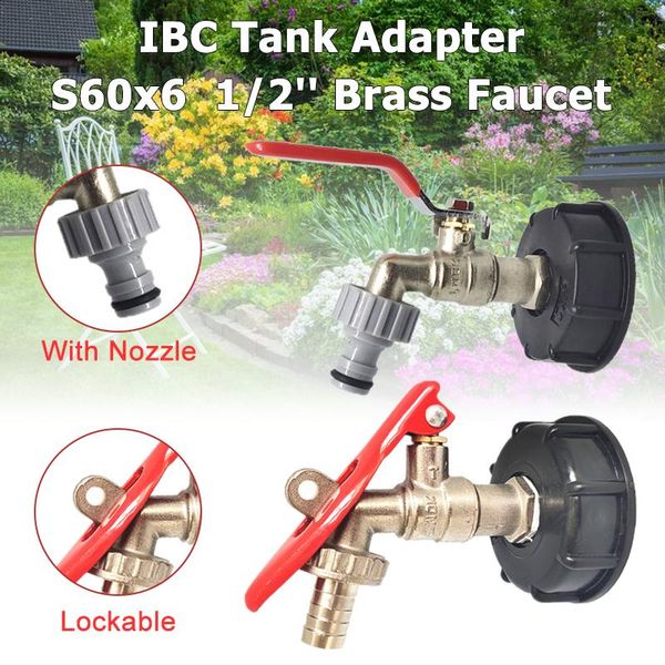 

tank adapter s60x6 1/2" lockable garden faucet water connector tap replacement fitting valve supplies watering equipments