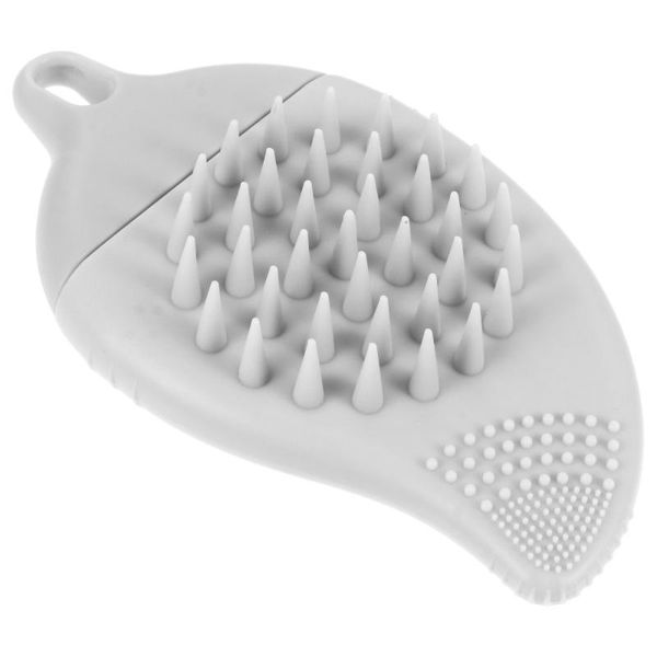 

hair brushes silicone bath scrubber face brush multifunctional shower, Silver