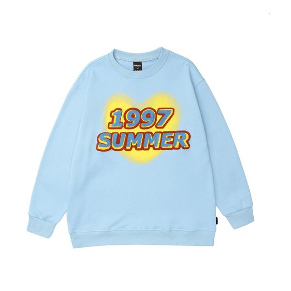 

sweatshirts towel embroidered letter printed sweater mens street trend loose round neck long sleeve bf languid fashion brand pullover hoodie, Black