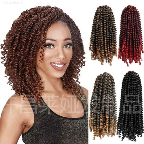

selling twist curl screw roll small spring braid crochet chemical fiber hair, Black