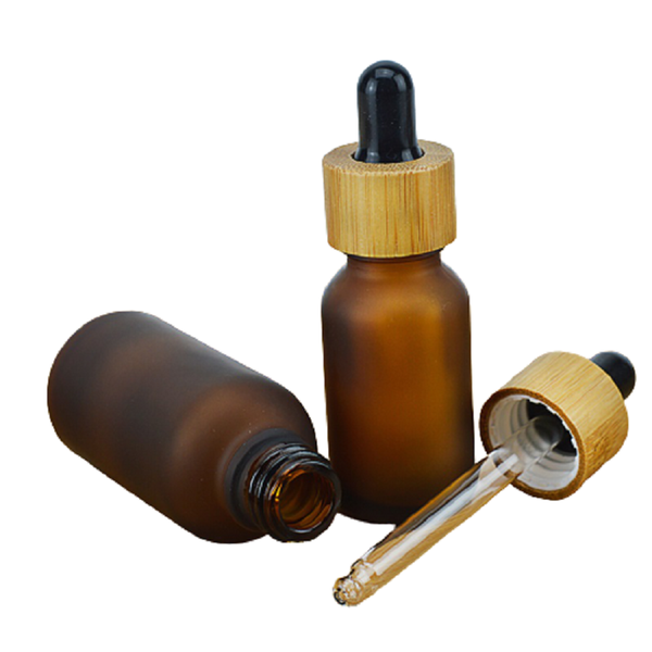 

storage bottles & jars 5ml 10ml 15ml 20ml 30ml 50ml 100ml bamboo wood ring black frost amber brown glass essential oil bottle travel dro