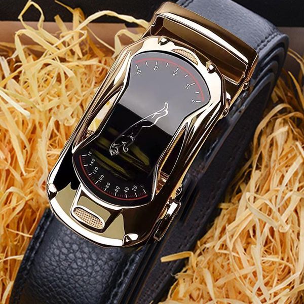 

belts leather belt for men and women 3.5cm width sports brand fashion automatic buckle black men's, Black;brown