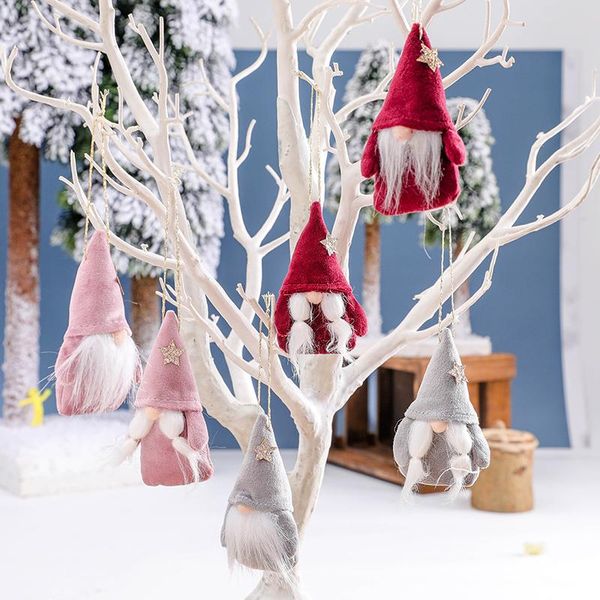 

christmas decorations 2022 3pcs lovely hanging ornament faceless dolls for home decor tree cloth art pendant
