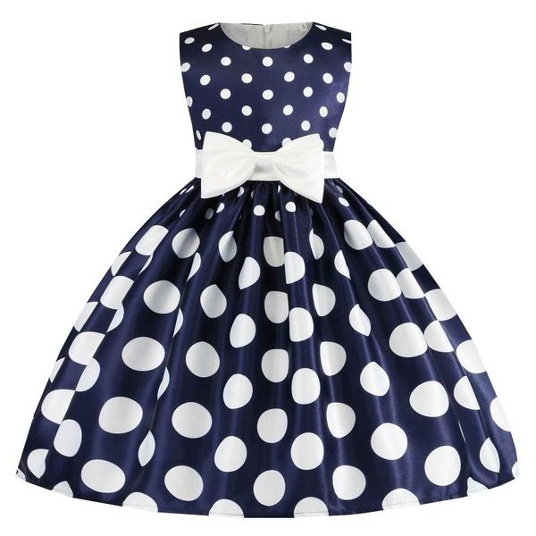 

girl's dresses kids dress for girls summer elegant bowknot dot printed wedding birthday party girl clothing children prom ball gown, Red;yellow