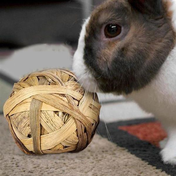 

small animal supplies pet parrot teeth grinding toys hamster tree branch grass ball natural chew toy rabbits bird play rattan