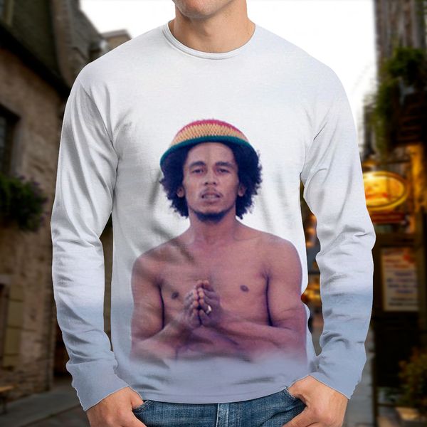 

men's trend rock abdominal muscles men's printed 3d t-shirt street wear round neck long sleeve xl printed daily, White;black