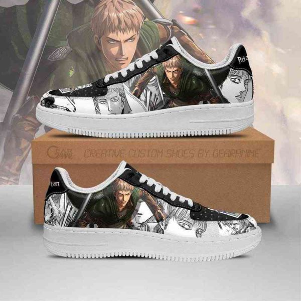 

diy anime shoes aot scout jean sneakers attack on titan mixed manga casual running sport walking lightweight tennis, Black