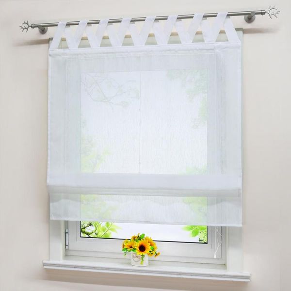 

curtain & drapes roman curtains polyester windows tulle panel for home kitchen window sheer living room cafe decoration 1pcs