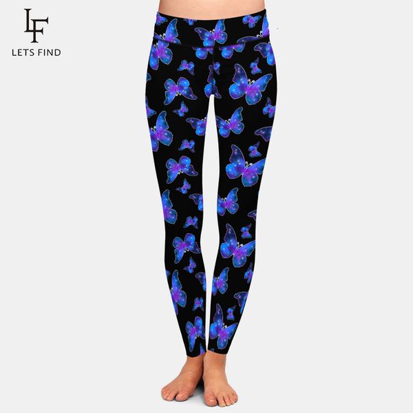 

legging letsfind mode 3d blue flander digital printing women leggings high tail soft fitness slim stretch black plus size
