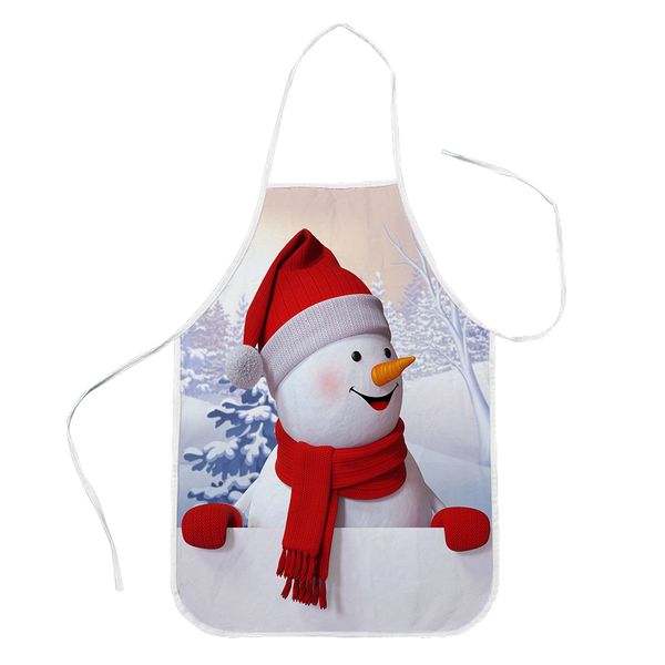 

cloocl christmas kitchen apron 3d graphic printed cartoon snowmen women polyester aprons cooking home cleaning tools
