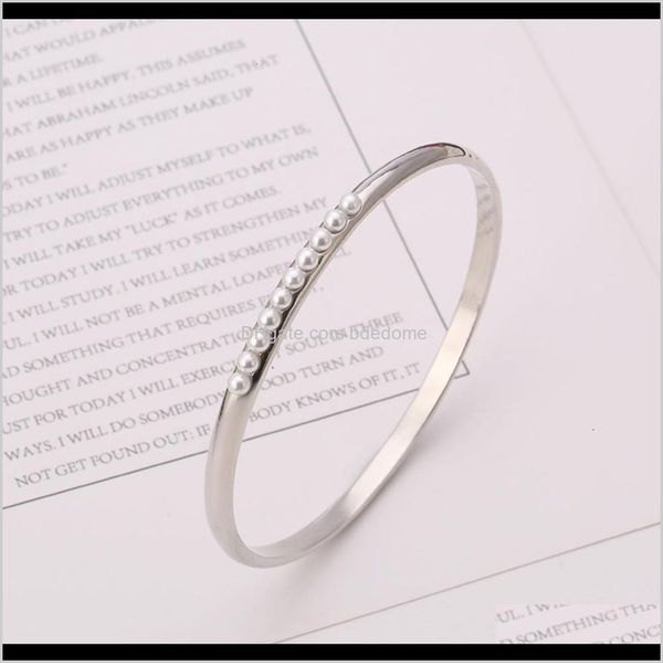 

other bracelets jewelry drop delivery 2021 guimao fashion single ring womens bracelet with white pearl alloy bracelet2dln rh0po, Golden;silver