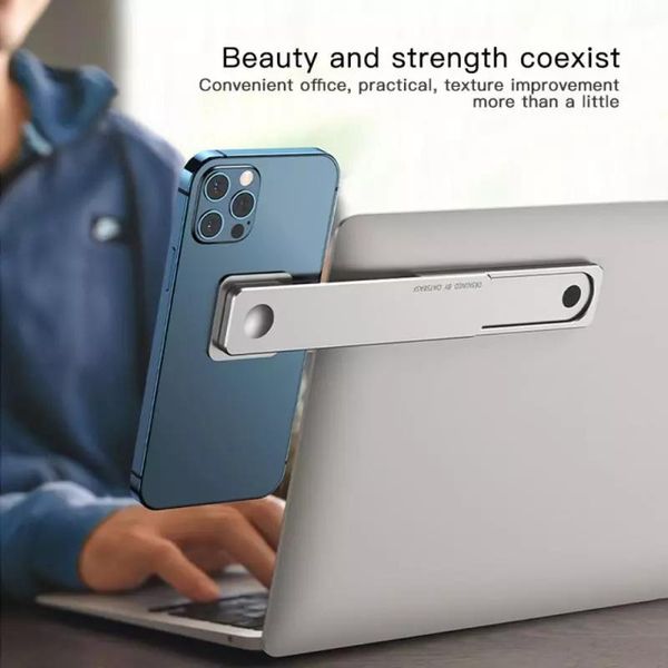 

1pc est 2-in-1 screen support lapdisplay stretching side holder mount for mobile phone tablet magnetic aluminum alloy cell mounts & hold