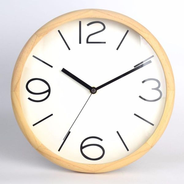 

wall clocks 12 inch simple big digital generation creative clock nordic style living room solid wood