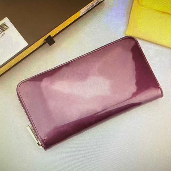 

m90419 zippy wallet monograms vernis patent leather solid color embossed patent lady zipper wallets card holder women single zip long wallet, Red;black
