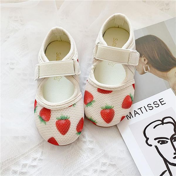 

girls casual shoes 2021 spring little girl princess peas children mesh breathable slip-on anti-slippery sneakers, Black;red