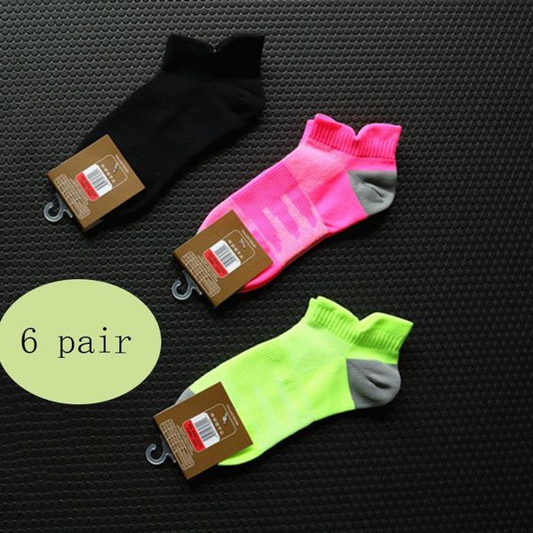 

sports socks 6 pairs women wear short calcetines ciclismo sock fit outdoor running walking gym, Black