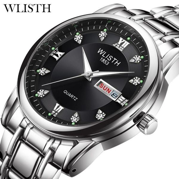 

wristwatches 2021 luxury men watches fashion quartz watch men's silver gold plated stainless steel wristwatch drop gift, Slivery;brown