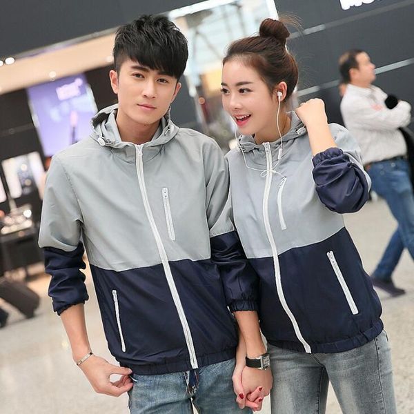 

autumn fashion windbreaker jacket men's hooded casual jackets male thin men coat outwear couple, Black;brown