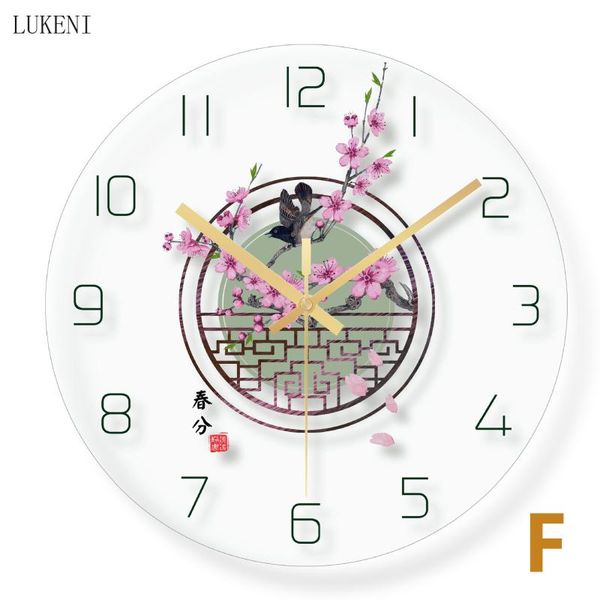 

wall clocks transparent chinese style tempered glass clockwall decor home