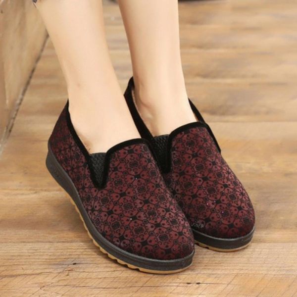

boots women's floral snow checkered pattern winter shoes slip on warmproof short boot y55, Black