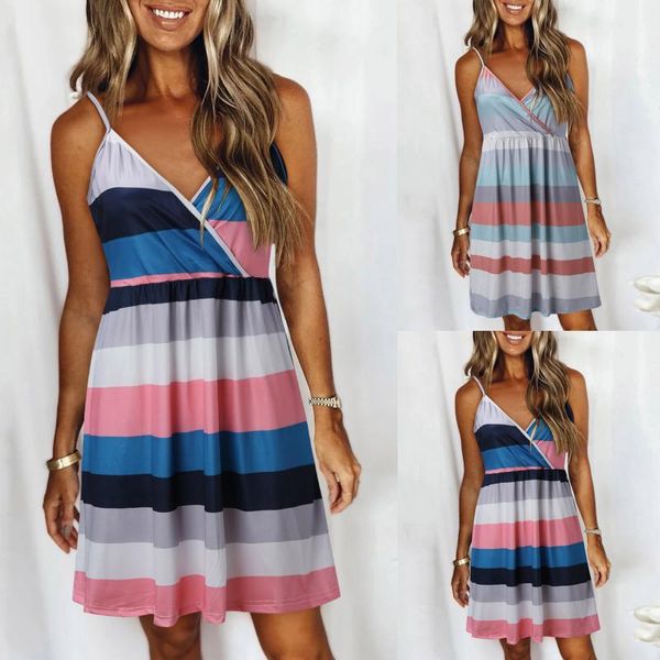 

casual dresses sleeveless straps v-neck dress beach backless women's, Black;gray