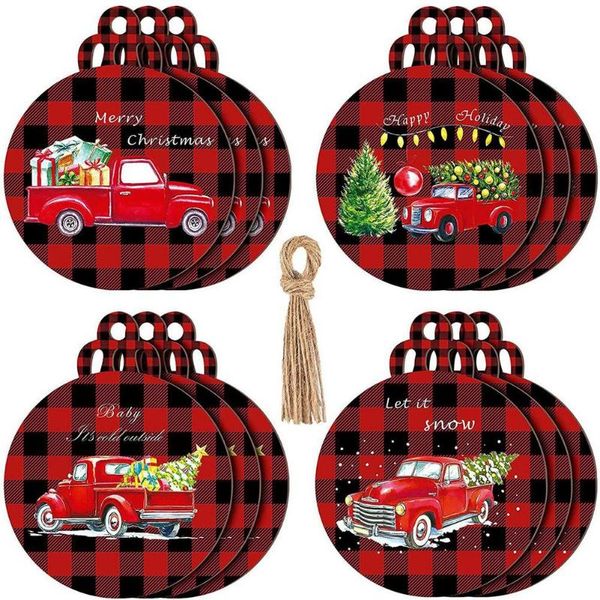 

christmas decorations tree ornaments wooden pendants hangings crafts round decoration with rope for wall p