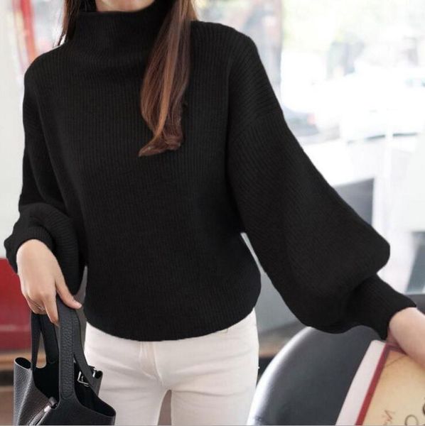 

women's sweaters female thick wool sweater, warm casual sleeves for spring, autumn and winter pith, White;black
