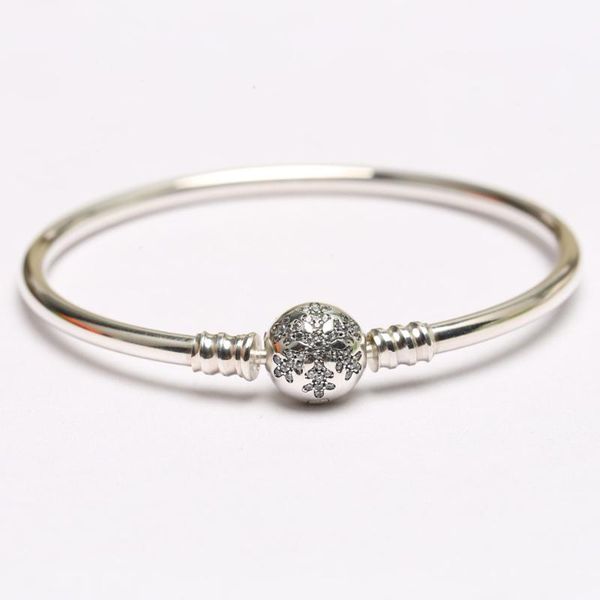 

charm bracelets authentic s925 & bangles for women unique snowflake clasp fit lady beads charms pendants, Golden;silver