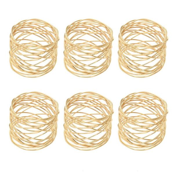

napkin rings 1 set 6pcs creative iron wire table buckles (golden)