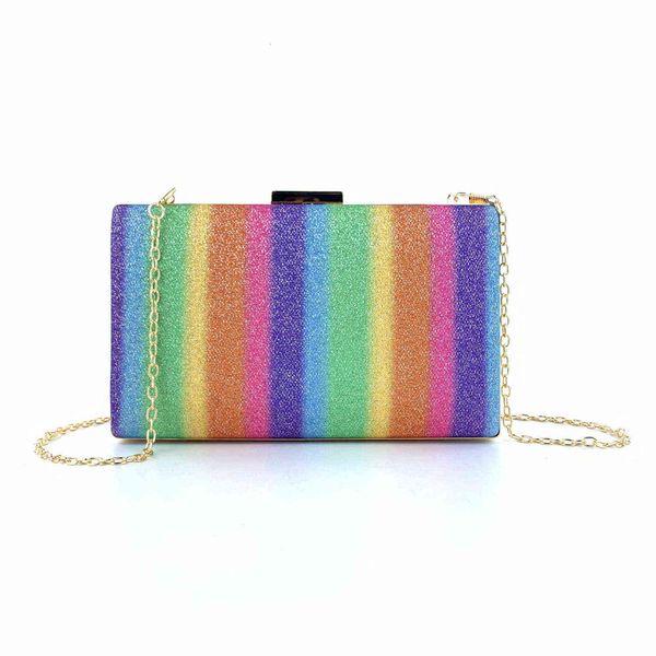 

hengmei 2021 sequin rainbow bag women's dinner hand