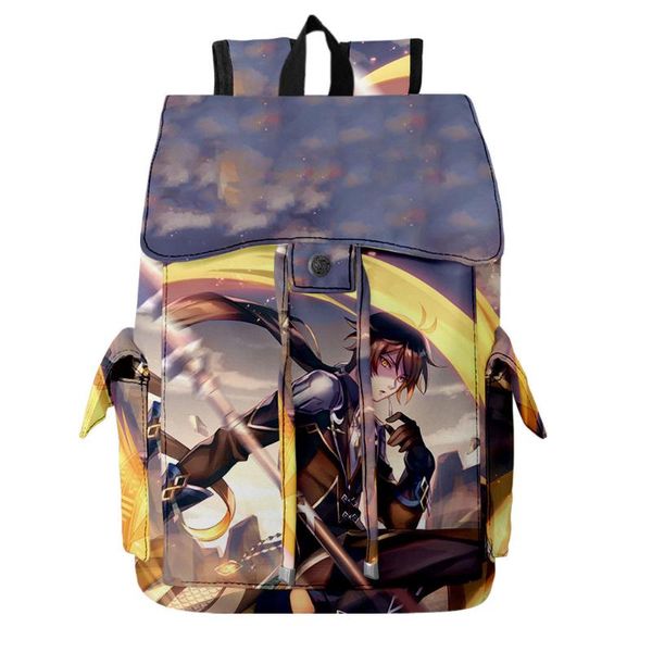 

backpack 2021 genshin impact game drawstring boys girls large capacity oxford waterproof mountaineering bag schoolbag
