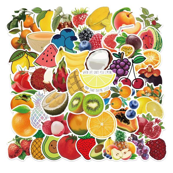 

50pcs fruit stickers for cup notebook lapwall decoration waterproof
