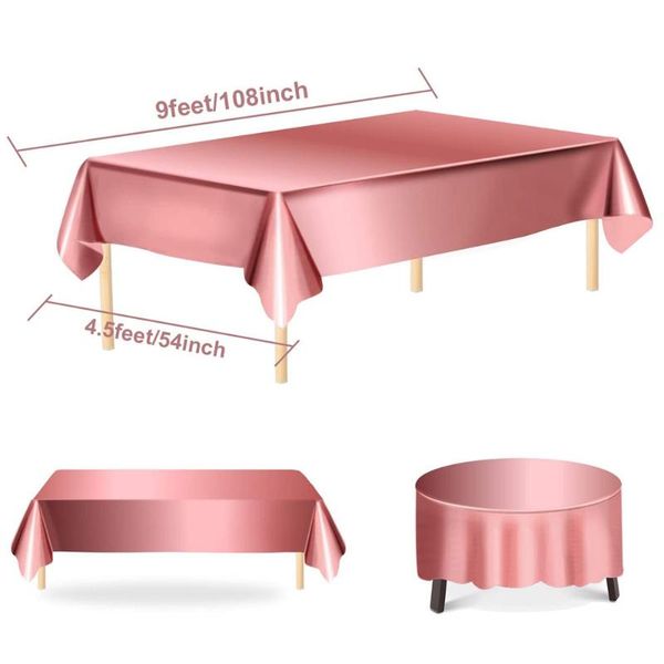 

party decoration glossy table runner 137*274 rose gold tablecloth bright surface individually packaged large supplies