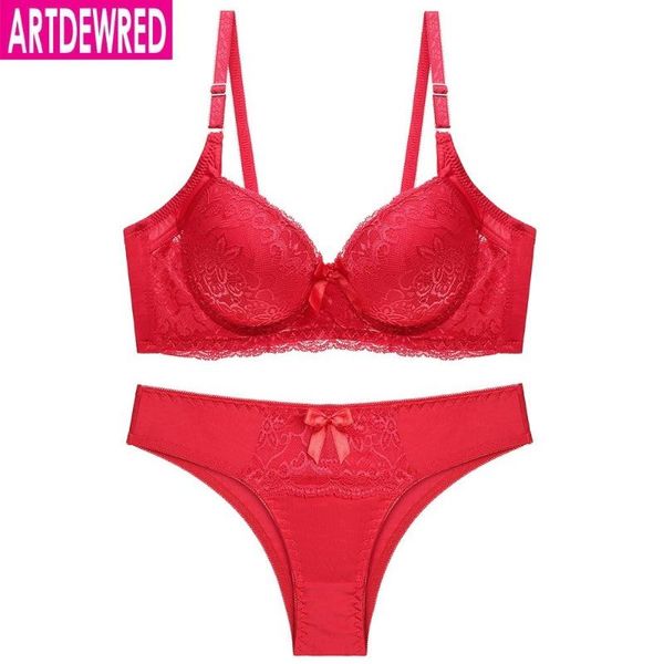

bras sets women's push up bra set lace solid lingerie brassiere soutien gorge underwear, Red;black
